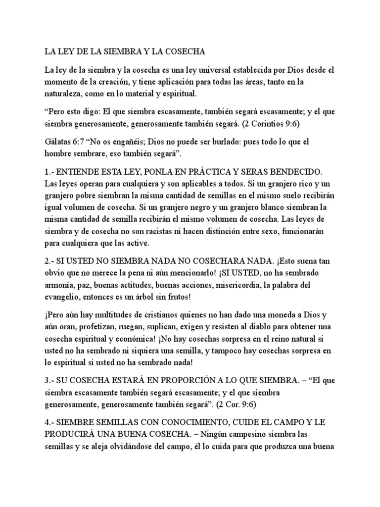 La Siembra y La Cosecha | PDF