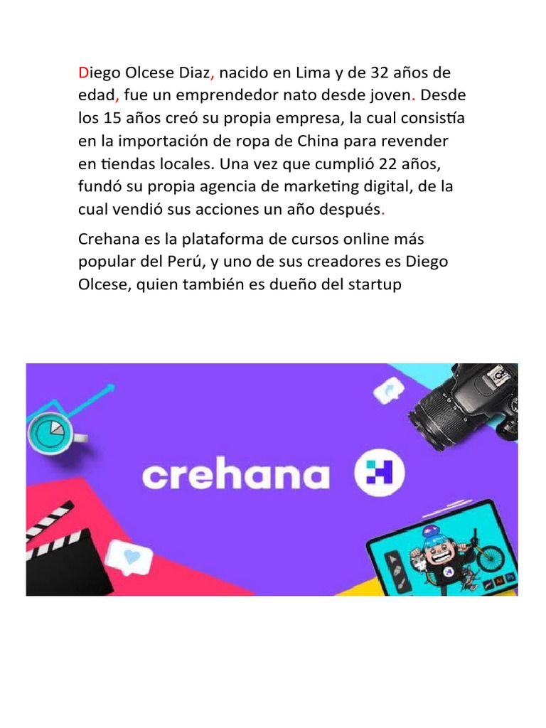 Diego Olcese: Emprendedor Peruano | PDF