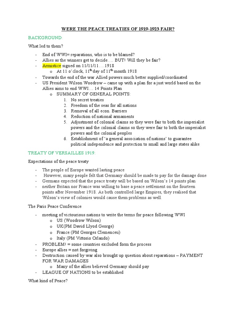 Treaty of Versailles | PDF | Treaty Of Versailles | World War I Reparations