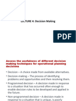 Lecture 4 - Decision Making