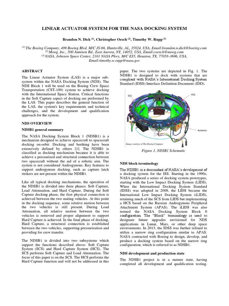 NASA Docking System Linear Actuator Overview | PDF | Docking And ...