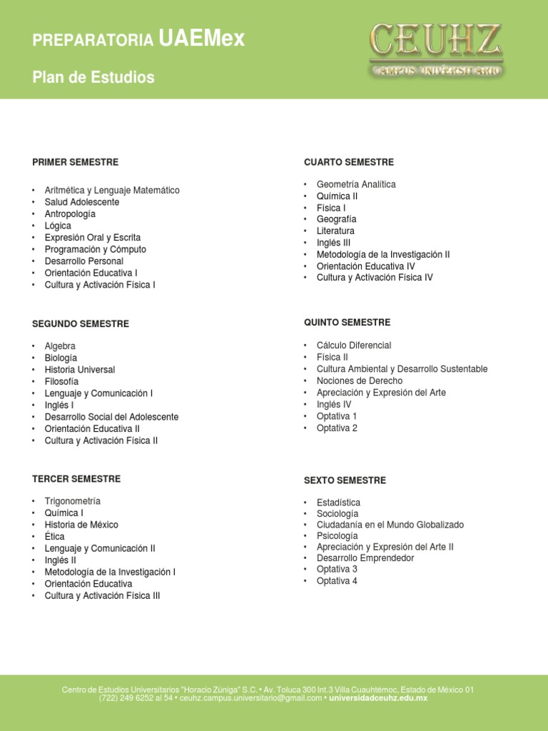 Prepa Uaemex Plan de Estudios 2020 (1) | PDF | Matemáticas | Science