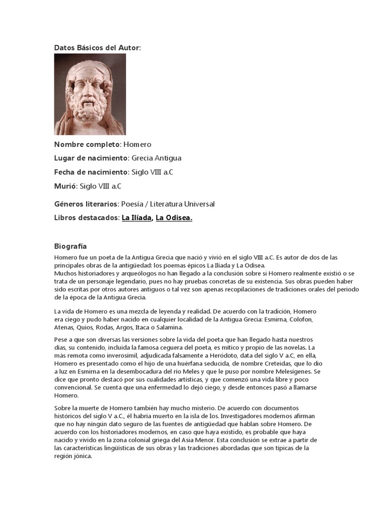 La Odisea Pdf Homero Odisea