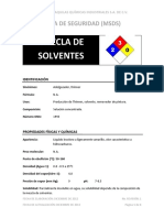 A MSDS Mezcla de Solventes