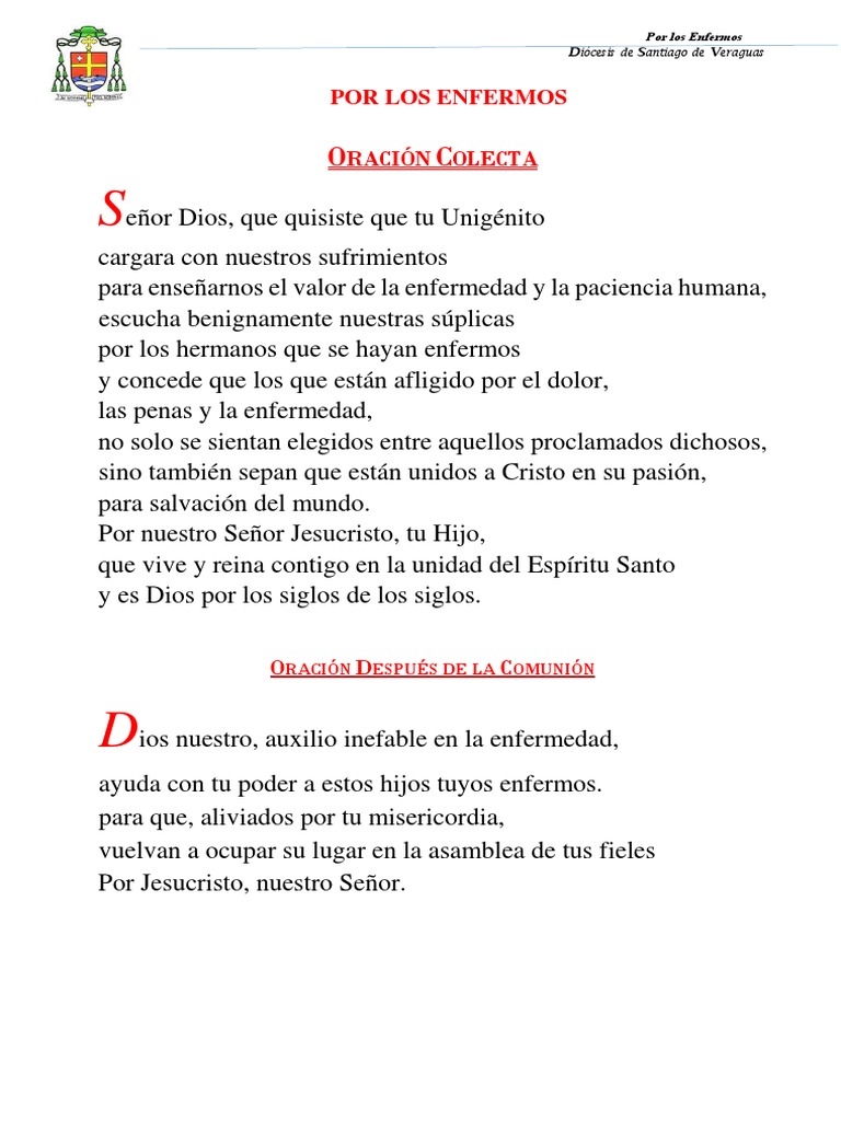 Oraciones por los Enfermos | PDF | Oración | Cristo (título)