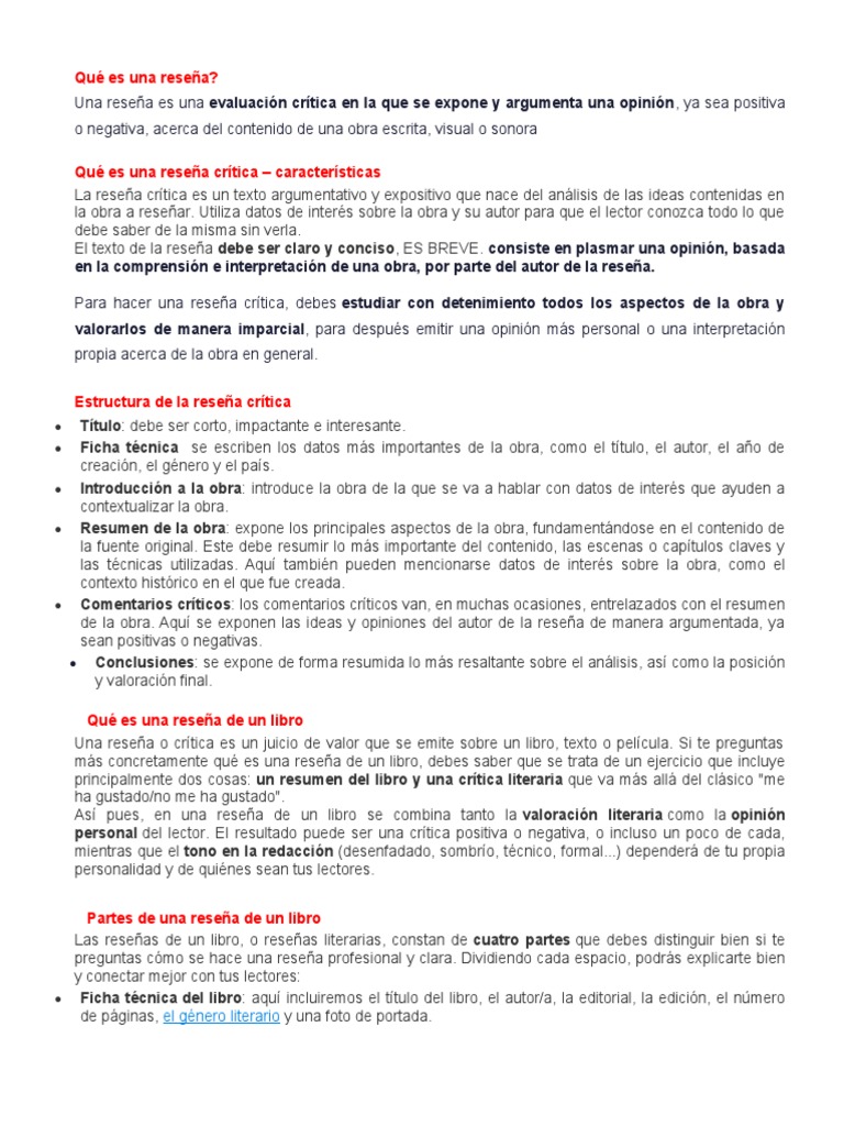 Qué Es Una Reseña | PDF