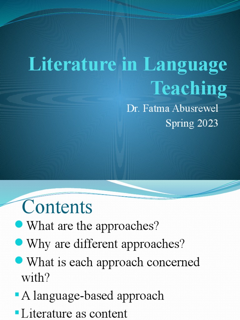Language-Based Approaches in Literature Teaching | PDF | Linguistics ...