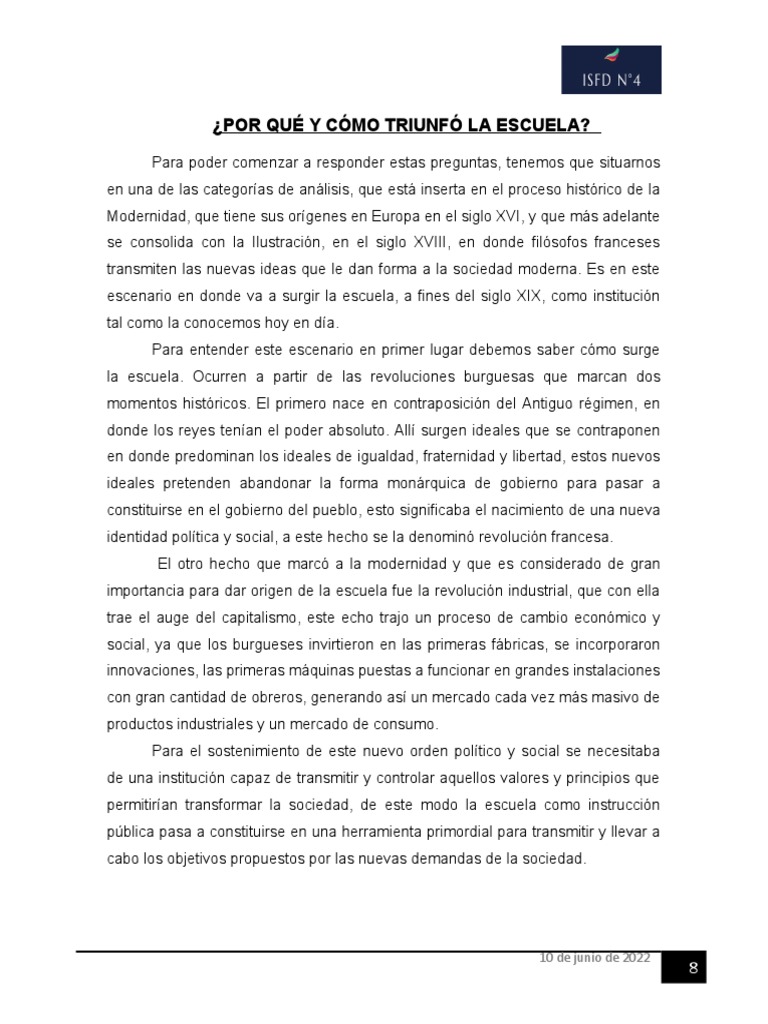 Orígenes y función de la escuela moderna | PDF | Estado (política ...