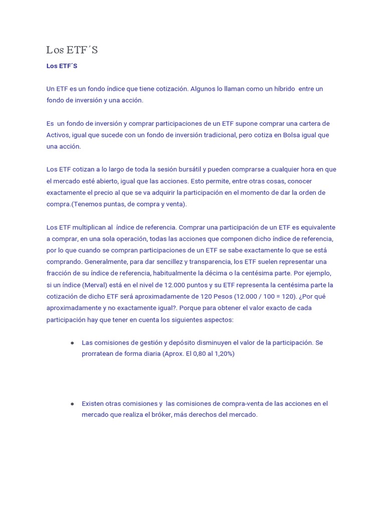 Los ETF S | PDF