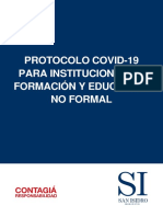 Protocolo para Instituciones de Formacion y Educacion No Formal