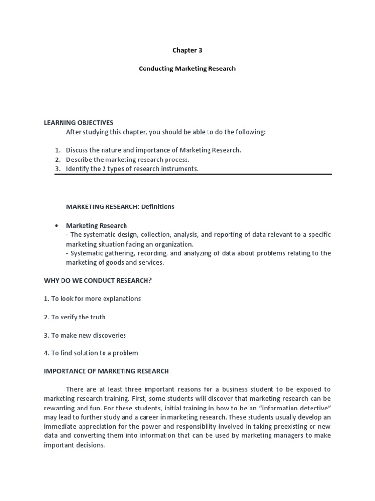 Chapter 3 Marketing Research | Download Free PDF | Marketing Research ...
