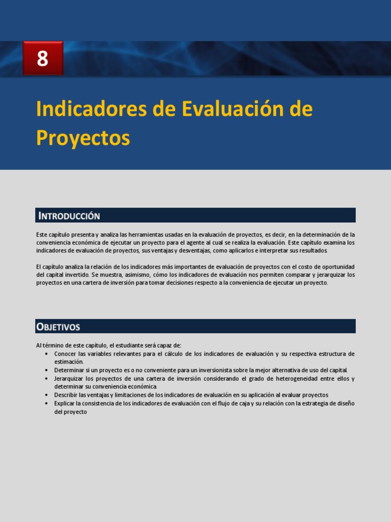 Indicadores Clave para Evaluación de Proyectos | PDF | Flujo de ...