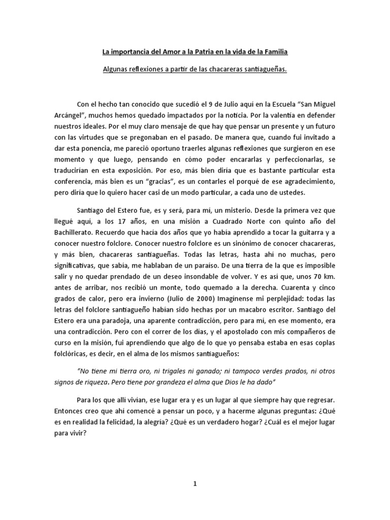 Amor a la Patria y la Familia | PDF | Amor | Verdad