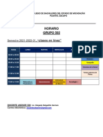 HORARIO GPO 502 Clases Virtuales