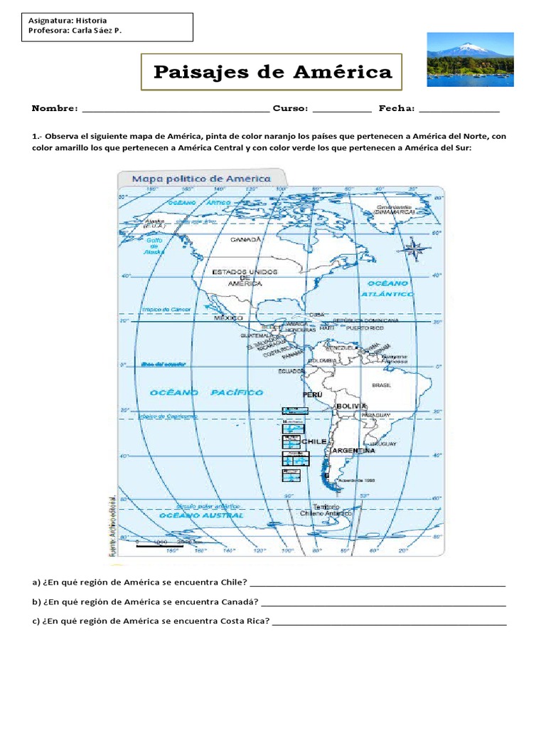 Guía de Paisajes de América 4° Básico | PDF | Américas | Clima