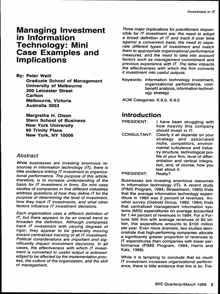 Managing investment in information technology article1 pdf top down