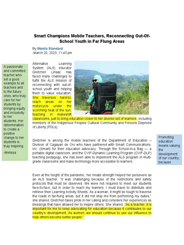 Mobile Teachers Pdf Learning