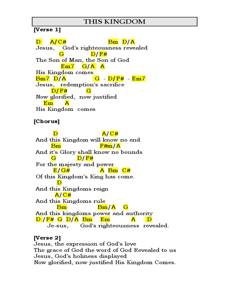 This Kingdom Chords PDF