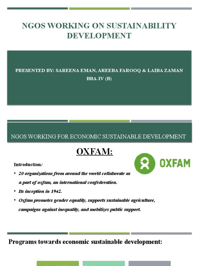 NGOs Promoting Sustainable Development | PDF | Sustainability | Non ...