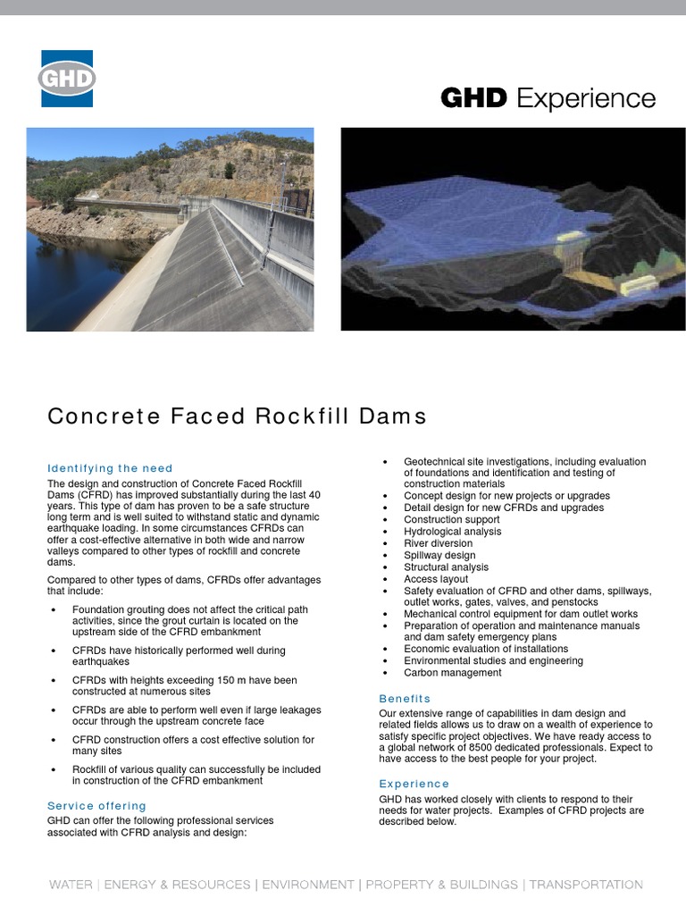 Concrete Faced Rockfill Dams Overview | PDF | Dam | Spillway