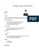 Biotechnology Resume Format FRF1