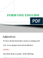 ADJECTIVES Form 1