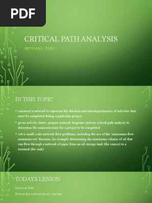 Critical Path Analysis - Chesterman