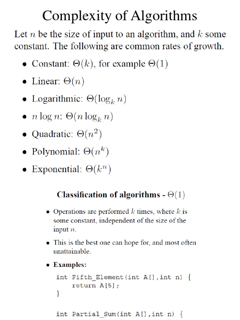Complexity of Algorithms | PDF