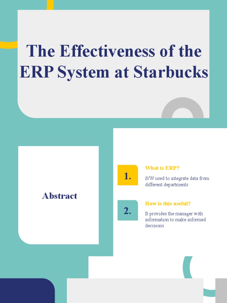 The Effectiveness of The ERP System at Starbucks PDF Enterprise