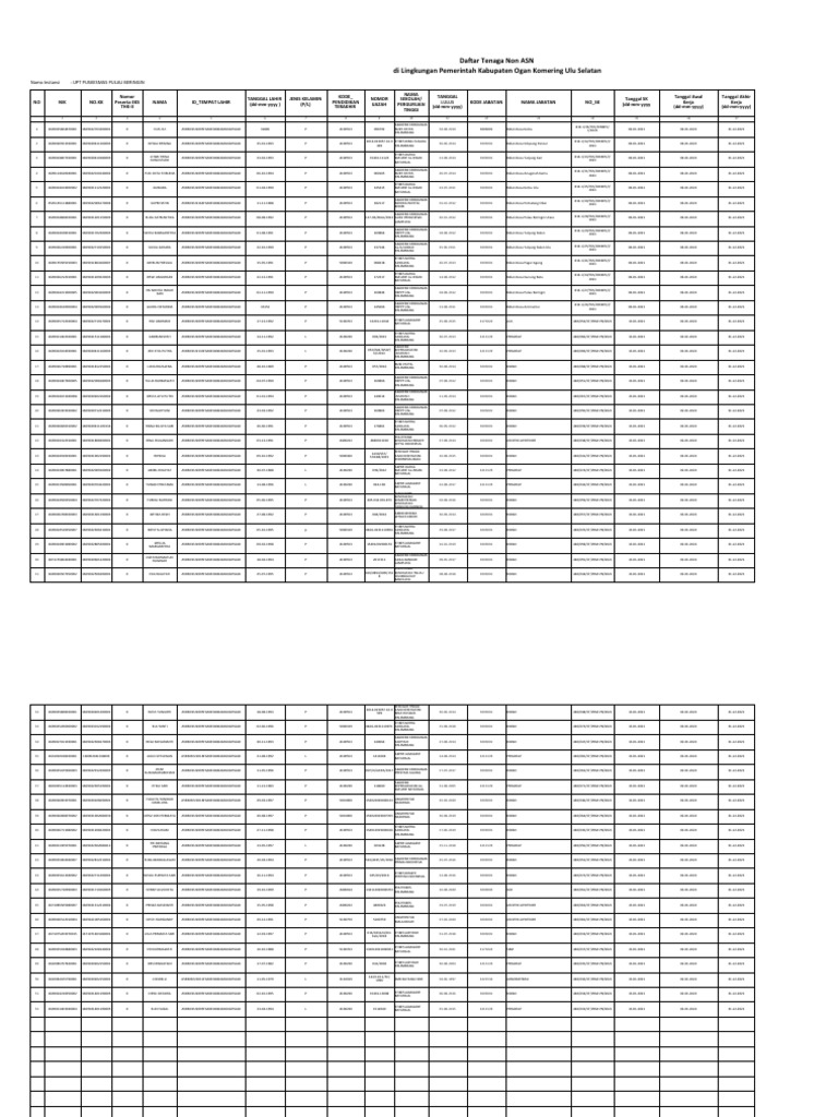Update data non asn dan eks thk ii pdf