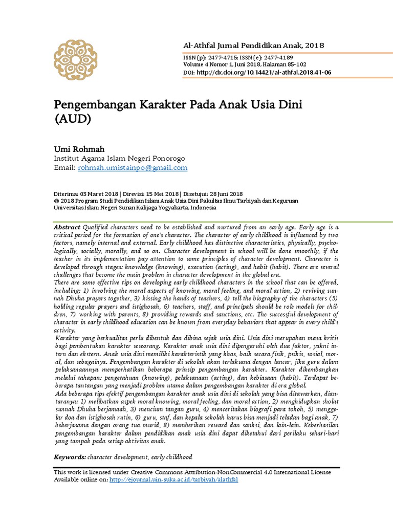 pentingnya edukasi dini anak dalam pengembangan karakter