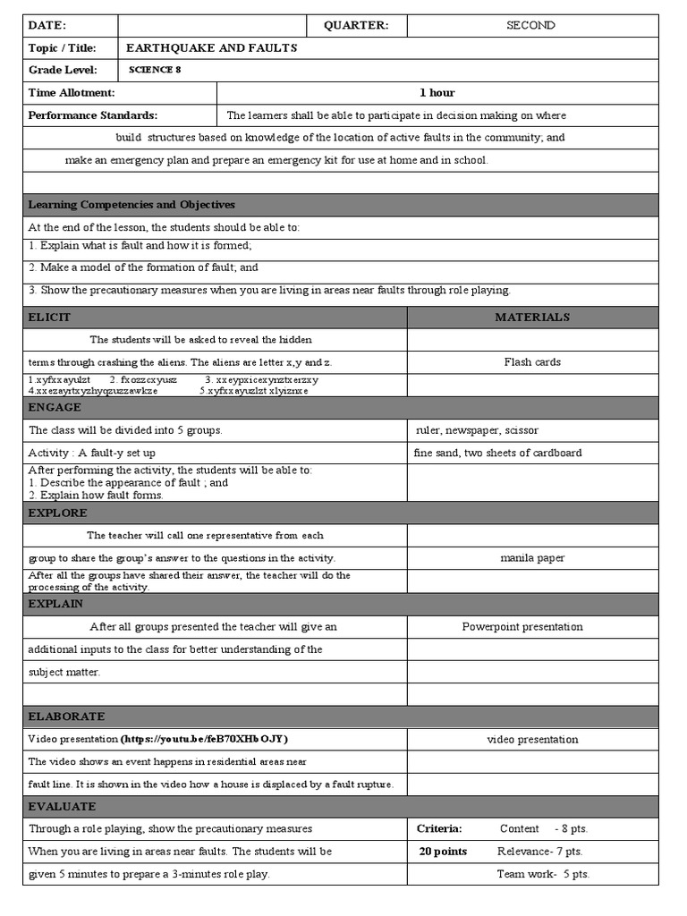 DLL 7 Es Grade 8 Science PDF Learning Cognition