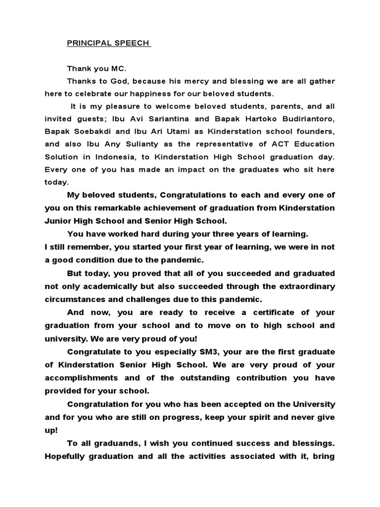Principal Speech | PDF