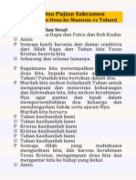 DOA Kekuatan Iman Doa Pujian Sakramen Tobat