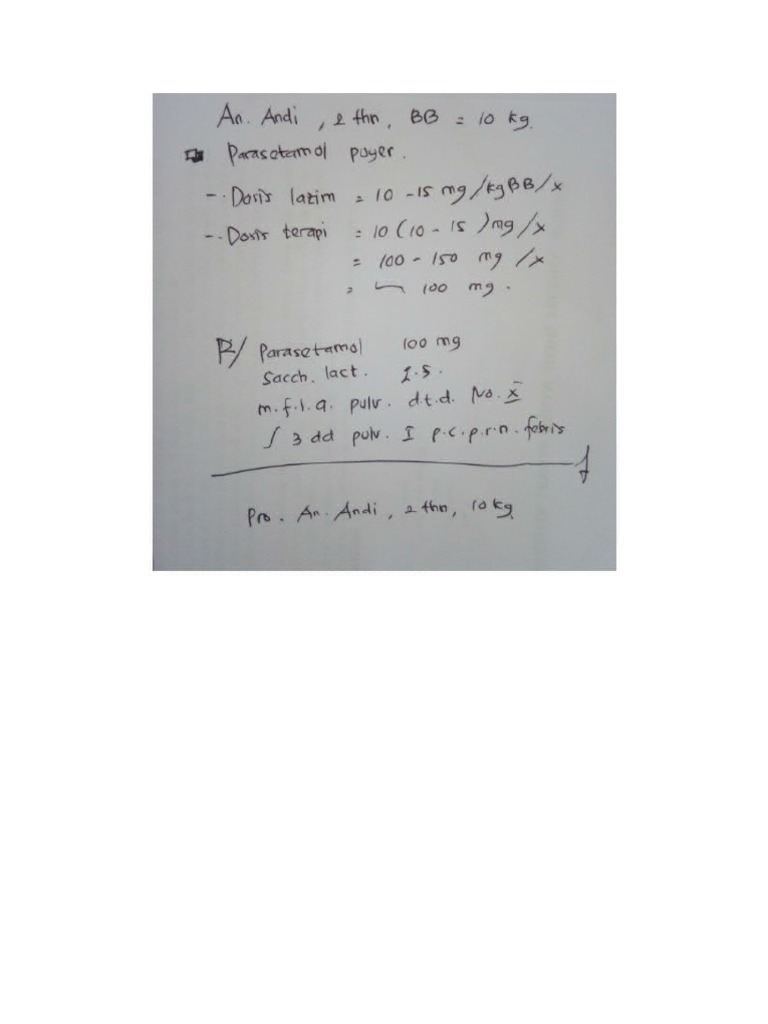 Contoh Penulisan Resep Pada Anak | PDF