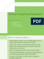 Ethics in Business Research: This Chapter Includes Issues