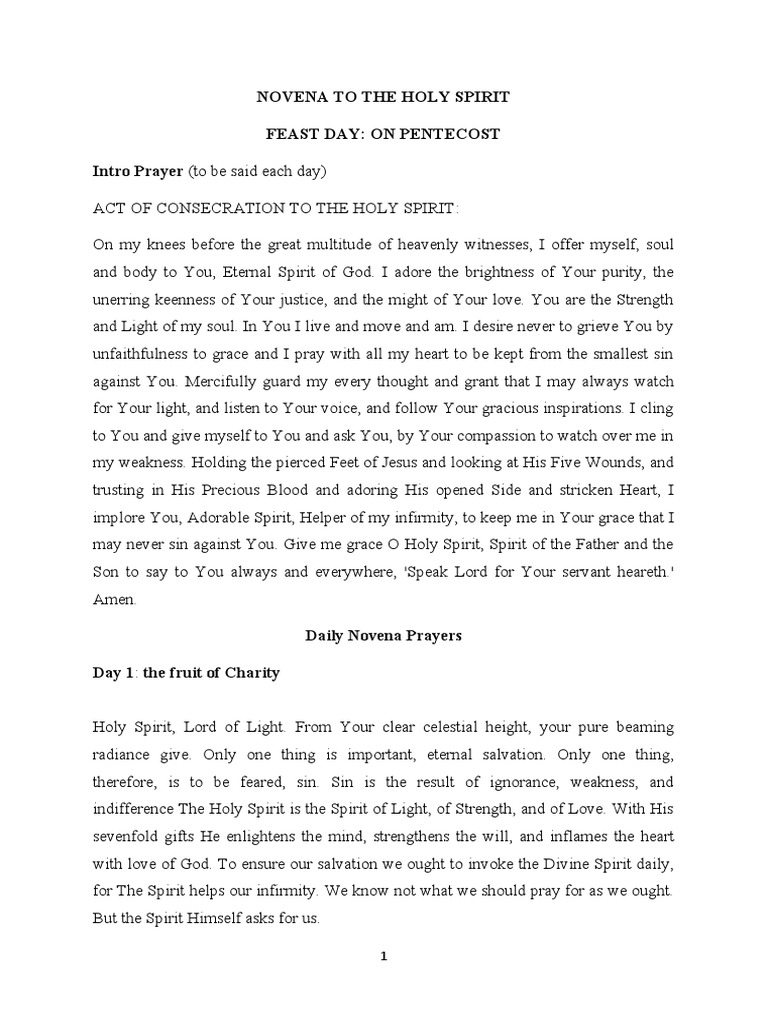 Novena To The Holy Spirit PDF