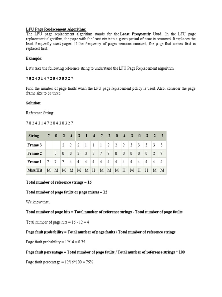 Page Replacement Algorithm | PDF