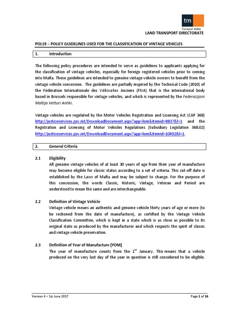 Land Registering and Licensing A Motor Vehicle POL19 Download Free