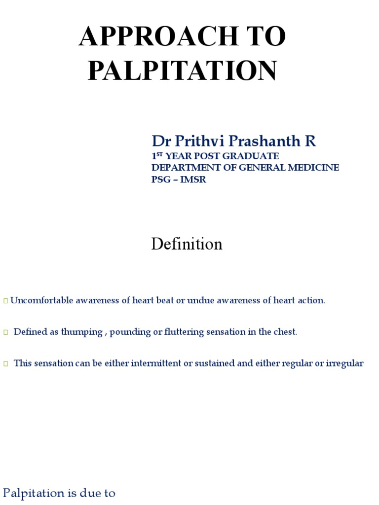 Approach To Palpitation | PDF