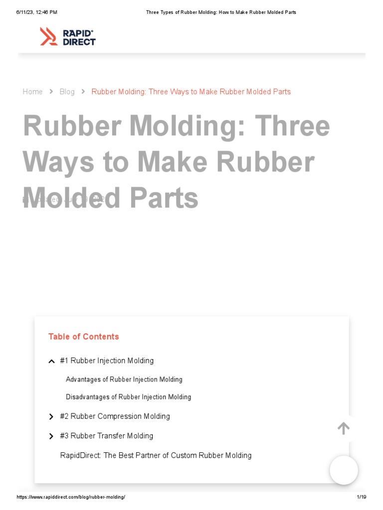 Three Types of Rubber Molding How To Make Rubber Molded Parts PDF