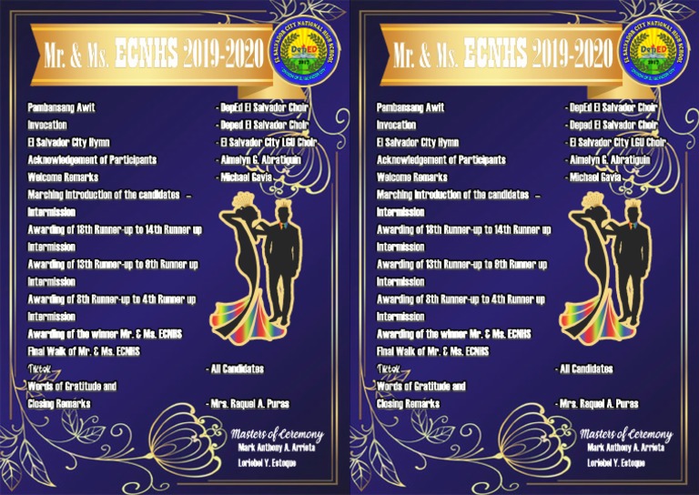 Program For Pageant School Based PDF Program for pageant school based pdf