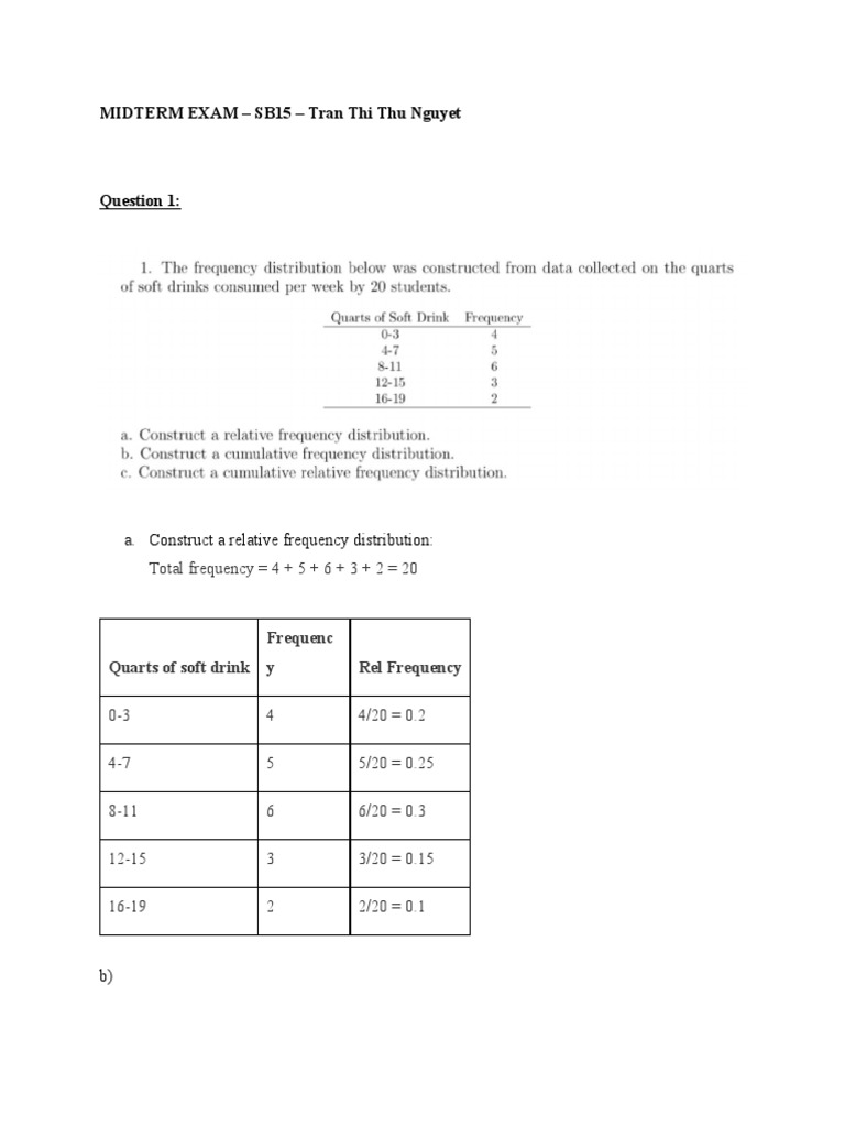 Midterm Exam-SB15-Tran Thi Thu Nguyet-31211022121 | PDF | Mode ...
