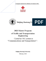 5-2023 Master Program On Traffic and Transportation Engineering Beijing Jiaotong University