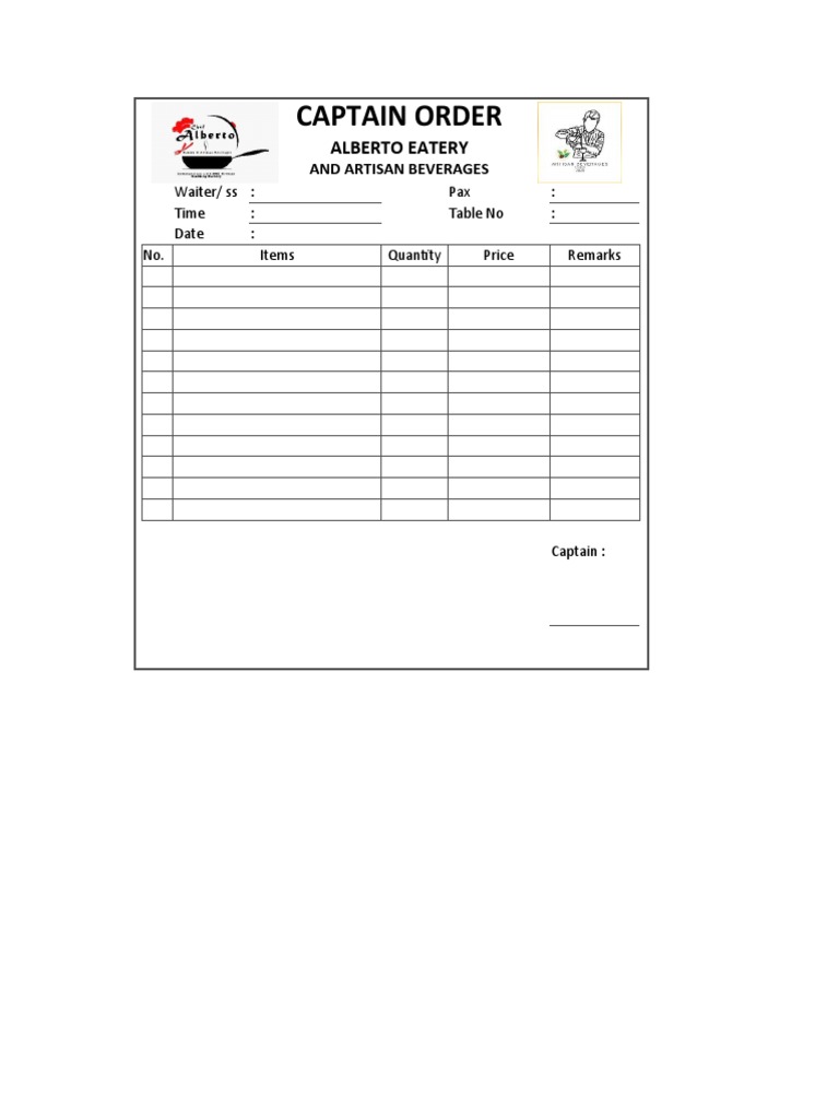 Captain Order Alberto Eatery PDF