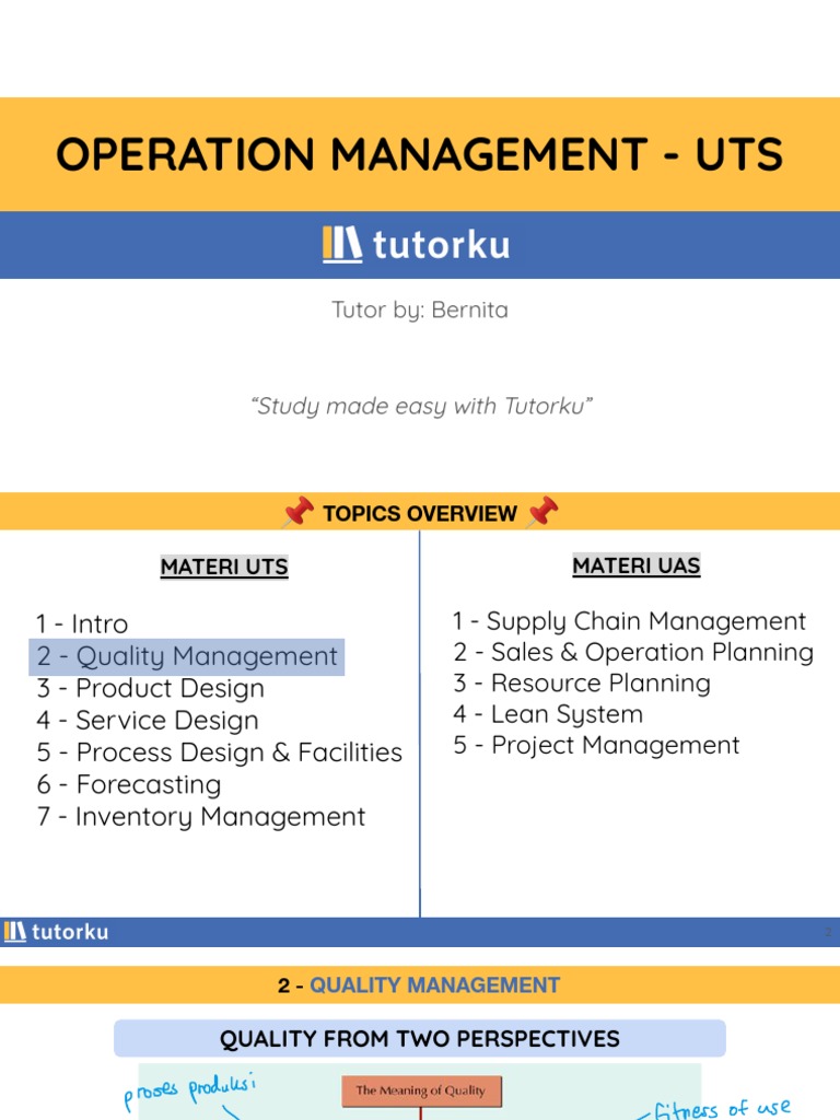 UTS Quality Management Overview | PDF | Business