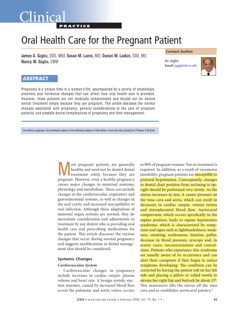 Dental Care for Pregnant Patients | PDF | Pregnancy | Dentistry