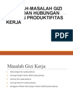 Masalah Gizi Kerja - Peran Gizi Dalam Sektor Ekonomi