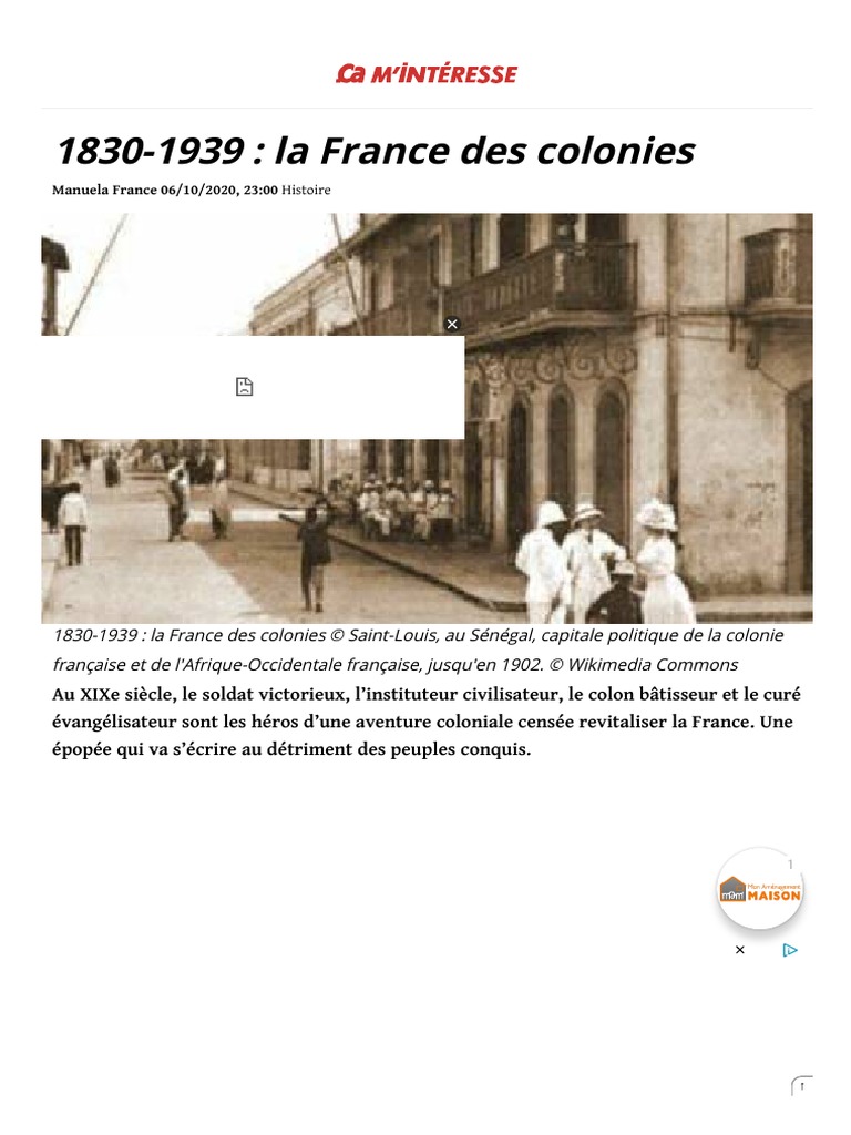 France Coloniale : 1830-1939 Histoire | PDF | Empire colonial français | Colonialisme