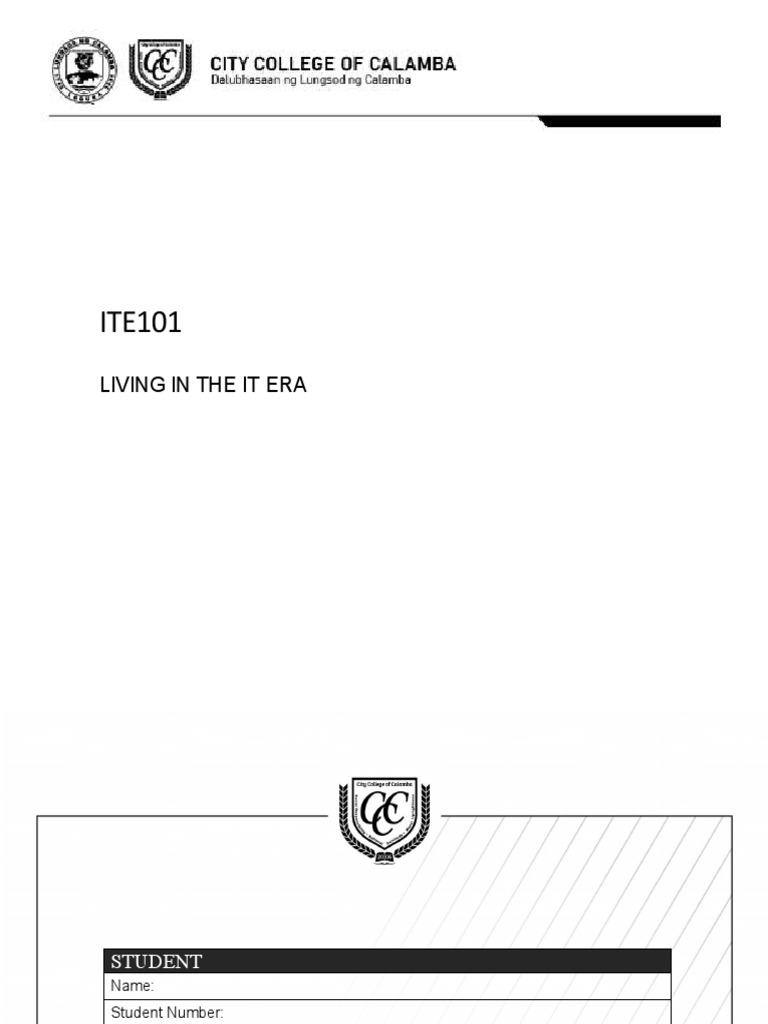 ITE 101 - Living in The IT ERA Module (In New Template) | PDF